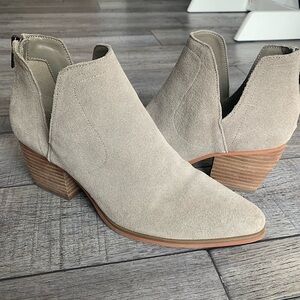 Women's Suede Ankle Boots in Cream